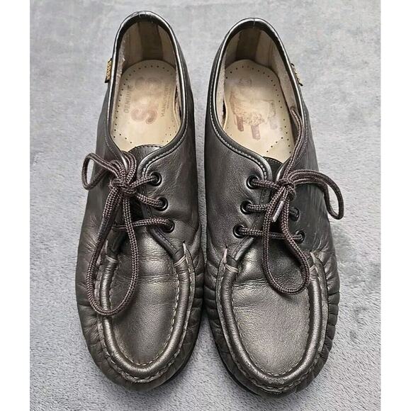 SAS Tripad Metallic Pewter Grey Siesta Lace-up Casual Moc Shoes, size 7 Narrow - Picture 2 of 11